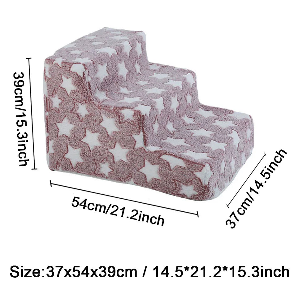 Stairs for Dog Pet Ramp Stairs Cat Dog Ladder 3 4 Step Stairs for Dogs Puppy Ramp Detachable Sponge Pet Ladder Accessories