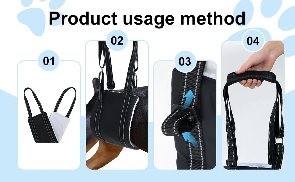 Adjustable Dog Sling for Back Legs Support Rehab Harness for Weak Rear Legs Pet Aid Assist Tool for Elderly Dog