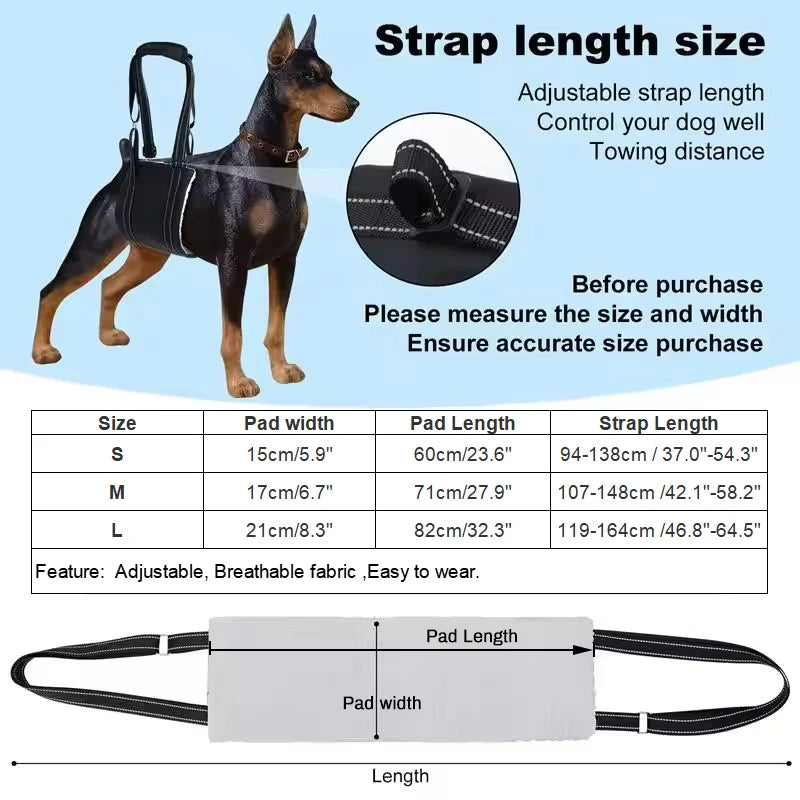 Adjustable Dog Sling for Back Legs Support Rehab Harness for Weak Rear Legs Pet Aid Assist Tool for Elderly Dog