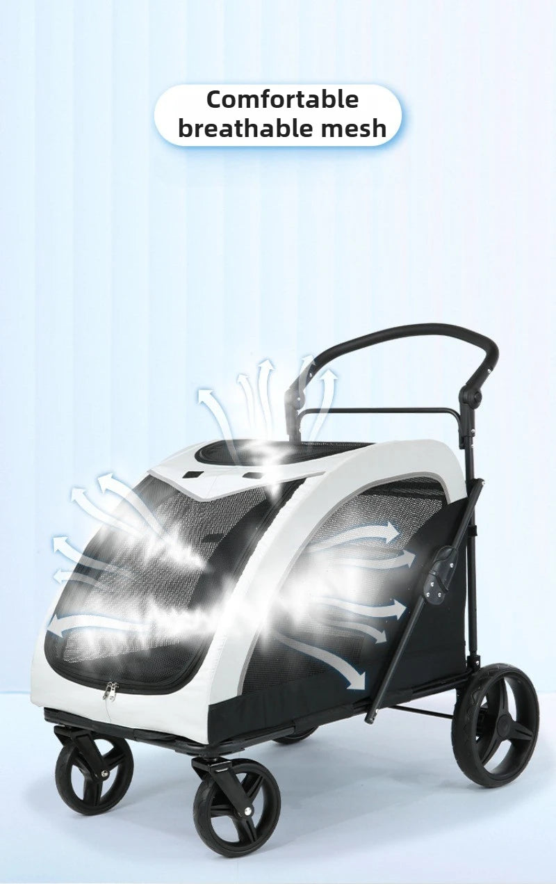 Pet Cart Portable Disabled Elderly Dog Cart Folding Breathable Pets Dog Carriers 360° Universal Wheel Pet Accessories Products