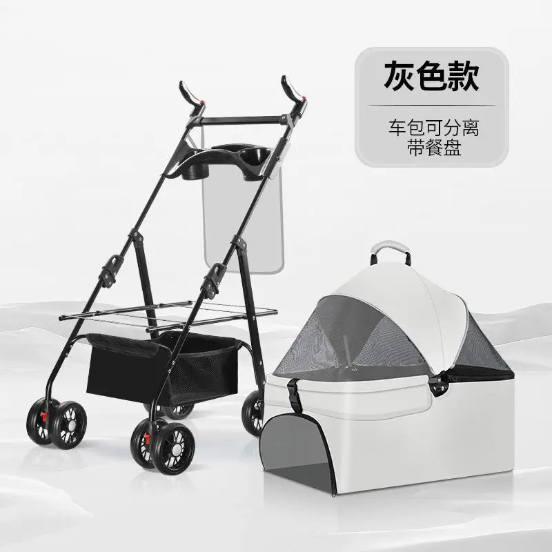 Pet Cart Portable Folding Outdoor Dog Cat Cart Pet Bag Out Small And Medium-Sized Dog Cart Handbag Detachable Multifunctional