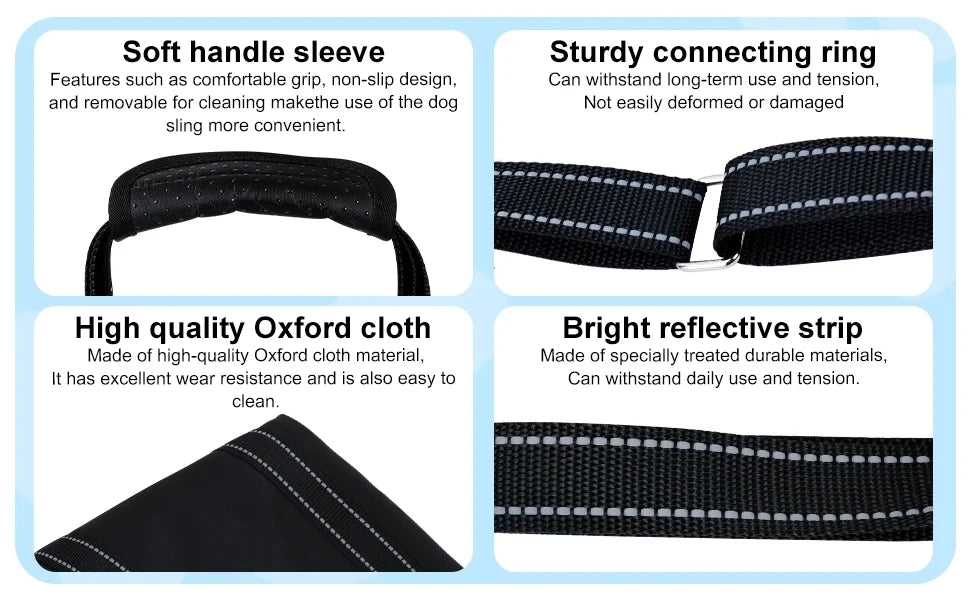 Adjustable Dog Sling for Back Legs Support Rehab Harness for Weak Rear Legs Pet Aid Assist Tool for Elderly Dog