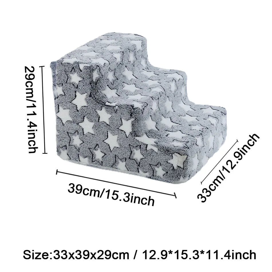 Stairs for Dog Pet Ramp Stairs Cat Dog Ladder 3 4 Step Stairs for Dogs Puppy Ramp Detachable Sponge Pet Ladder Accessories