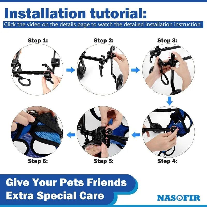 Pet Wheelchair Dog Wheelchair Hind Limb Paralysis Disabled Elderly Pet Scooter Dog Rehabilitation Walking Assist Vehicle