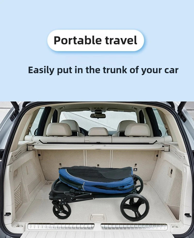Pet Cart Portable Disabled Elderly Dog Cart Folding Breathable Pets Dog Carriers 360° Universal Wheel Pet Accessories Products