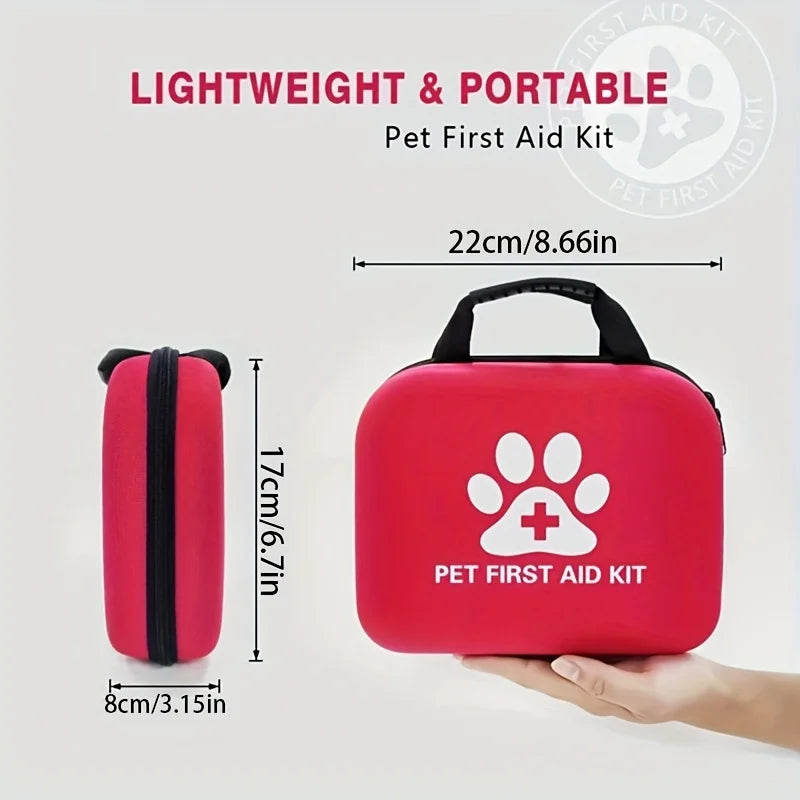 Pet First Aid Kit: Contains emergency supplies and an emergency blanket, suitable for hiking, camping, and backpacking.