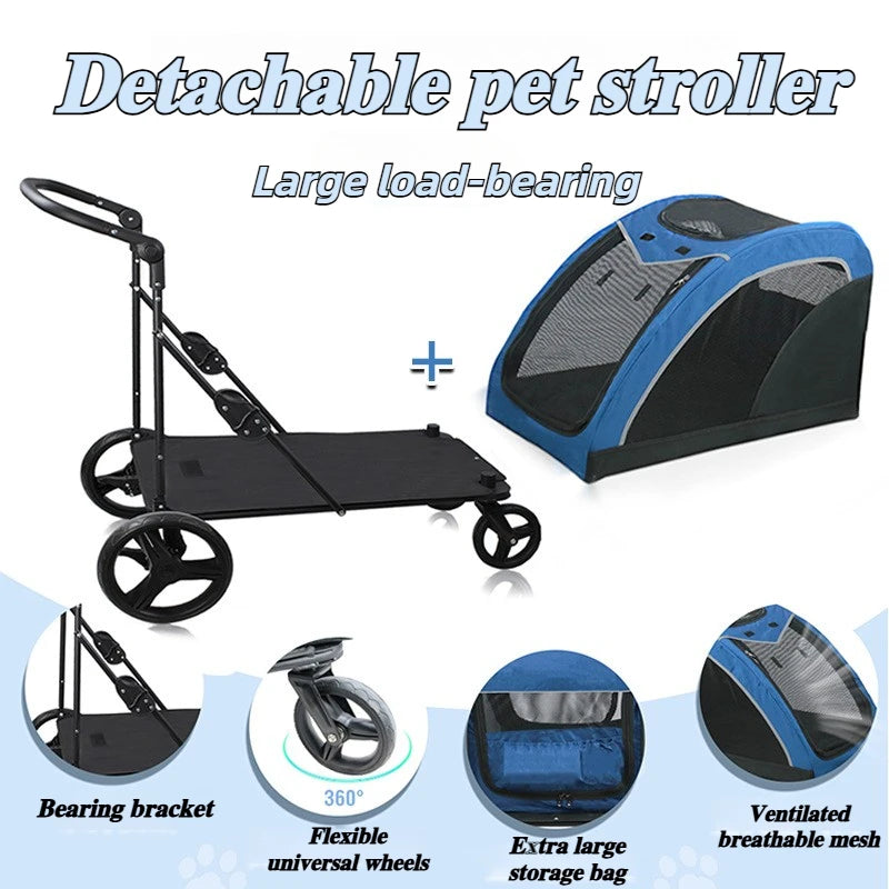 Pet Cart Portable Disabled Elderly Dog Cart Folding Breathable Pets Dog Carriers 360° Universal Wheel Pet Accessories Products