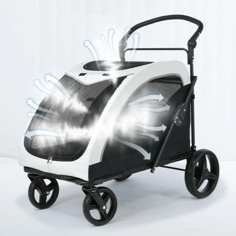 Pet Cart Portable Disabled Elderly Dog Cart Folding Breathable Pets Dog Carriers 360° Universal Wheel Pet Accessories Products