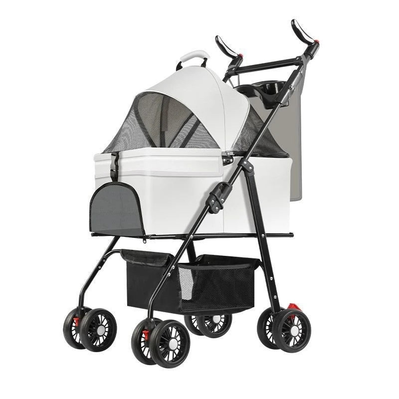 Pet Cart Portable Folding Outdoor Dog Cat Cart Pet Bag Out Small And Medium-Sized Dog Cart Handbag Detachable Multifunctional