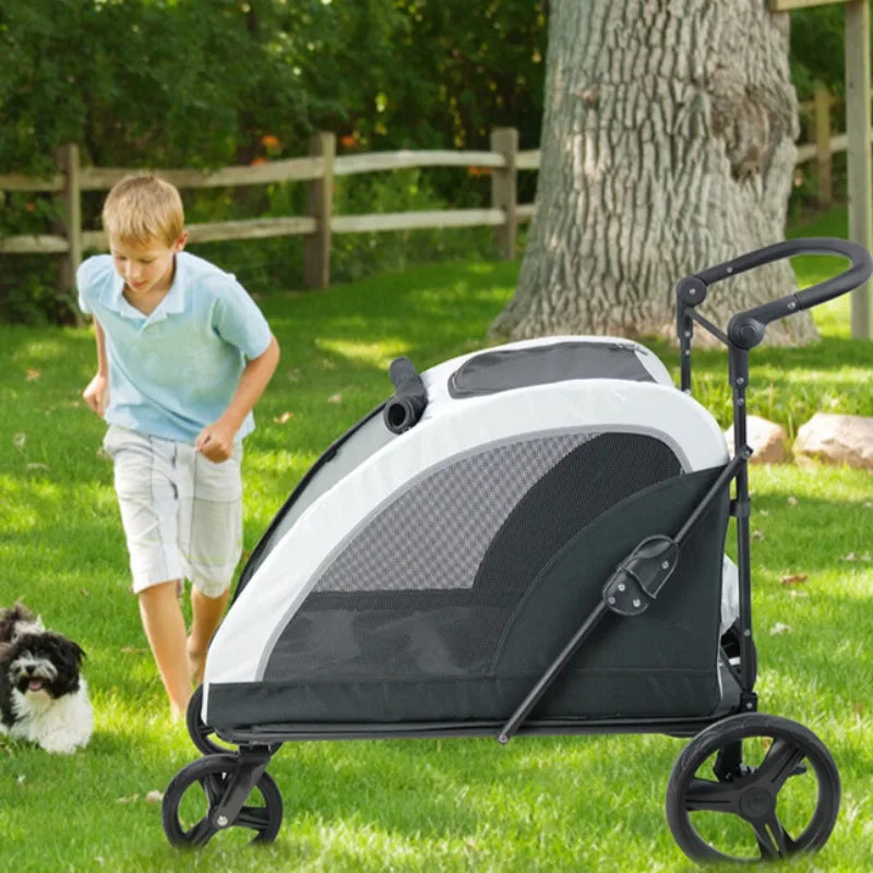 Pet Cart Portable Disabled Elderly Dog Cart Folding Breathable Pets Dog Carriers 360° Universal Wheel Pet Accessories Products