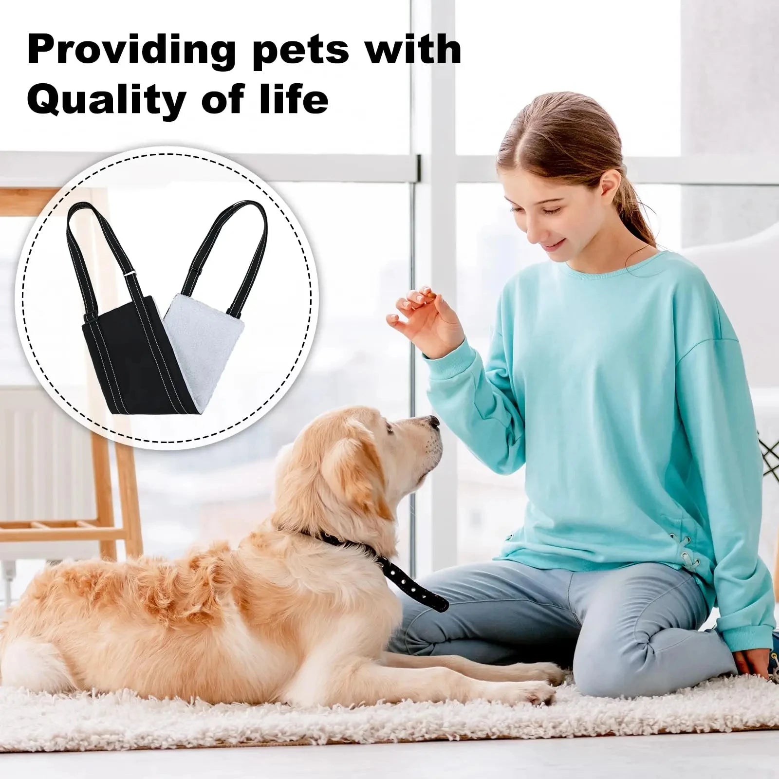 Adjustable Dog Sling for Back Legs Support Rehab Harness for Weak Rear Legs Pet Aid Assist Tool for Elderly Dog
