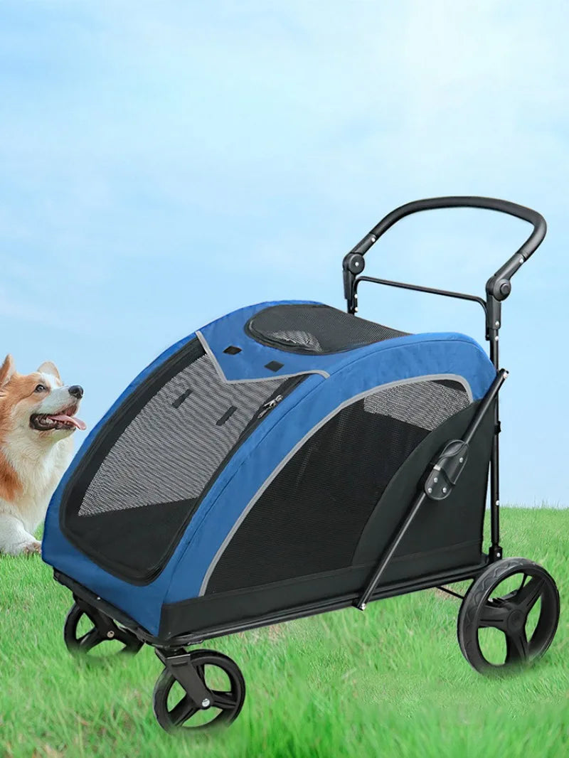 Pet Cart Portable Disabled Elderly Dog Cart Folding Breathable Pets Dog Carriers 360° Universal Wheel Pet Accessories Products