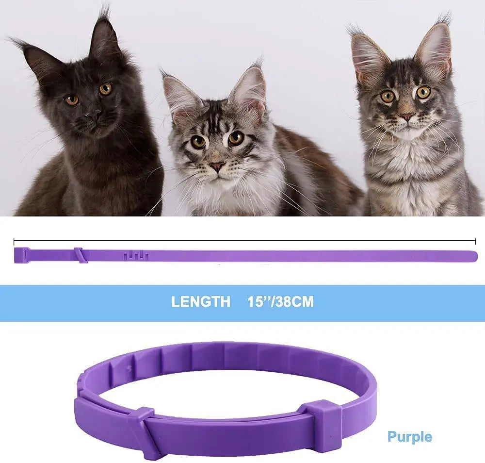Pet Calming Collar For Cats Dogs Adjustable Anxiety Pheromone Reducing Pet Collar Lasting Natural Calm Relax Soothing Collars