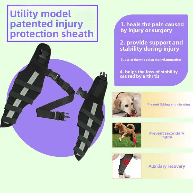 Dog Rear Leg Braces – Support Splint for Elderly & Post-Surgery Pets, Adjustable Aid for Hip Dysplasia & Injury Recovery