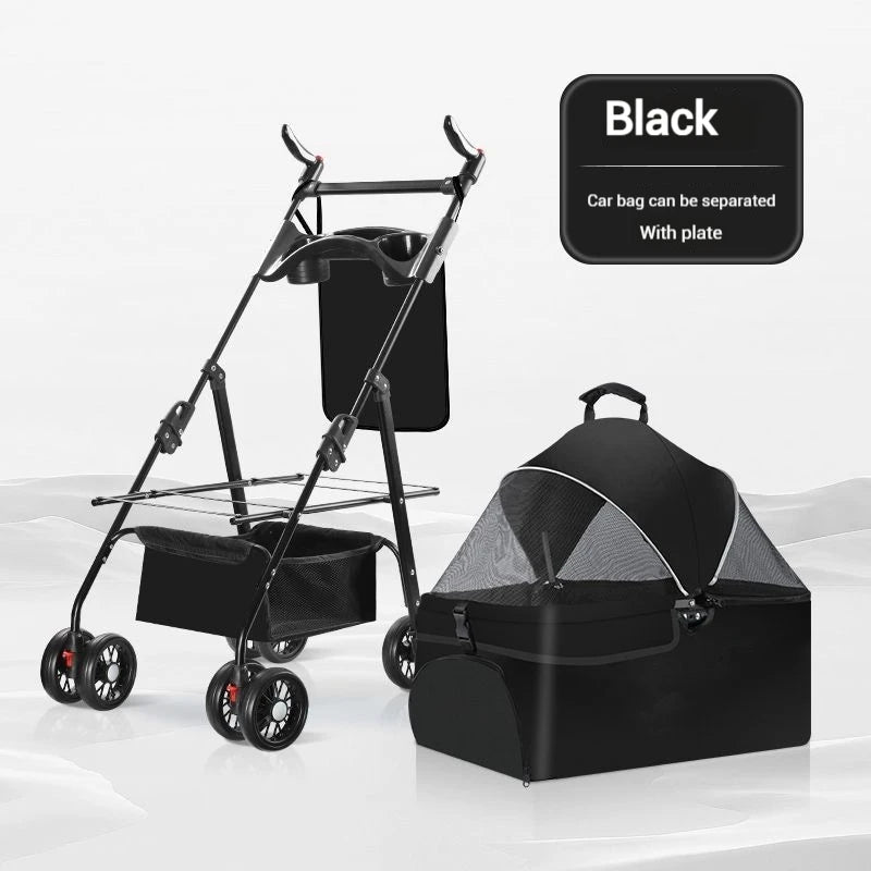 Pet Cart Portable Folding Outdoor Dog Cat Cart Pet Bag Out Small And Medium-Sized Dog Cart Handbag Detachable Multifunctional
